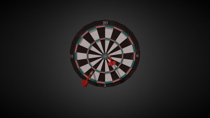 Low Poly Darts 3D Model