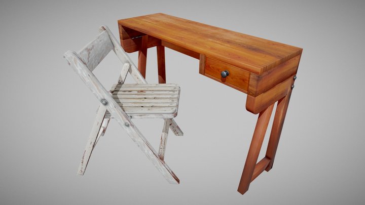Table & Chair 3D Model