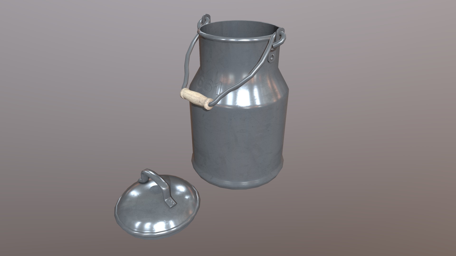 3D model Milk Churn - This is a 3D model of the Milk Churn. The 3D model is about a silver and black metal container.
