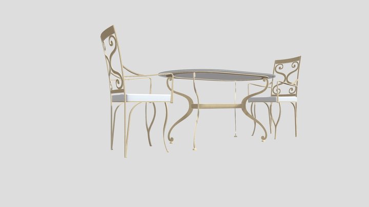 Кованая мебель (стол и стулья) 3D Model