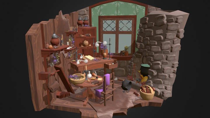 DAECrib Herb Woman Apprentice 3D Model
