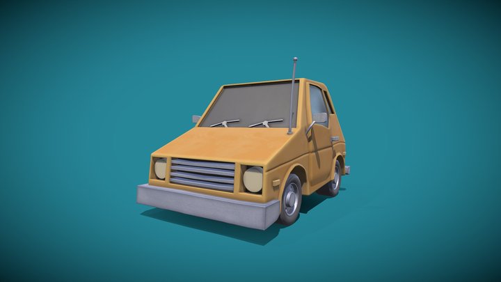 Stylized Cartoon Car (Game ready) 3D Model