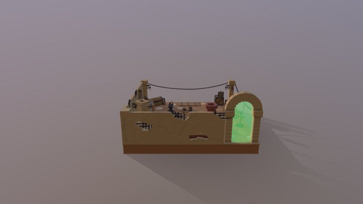 Low Poly Medivial Blacksmith 3D Model