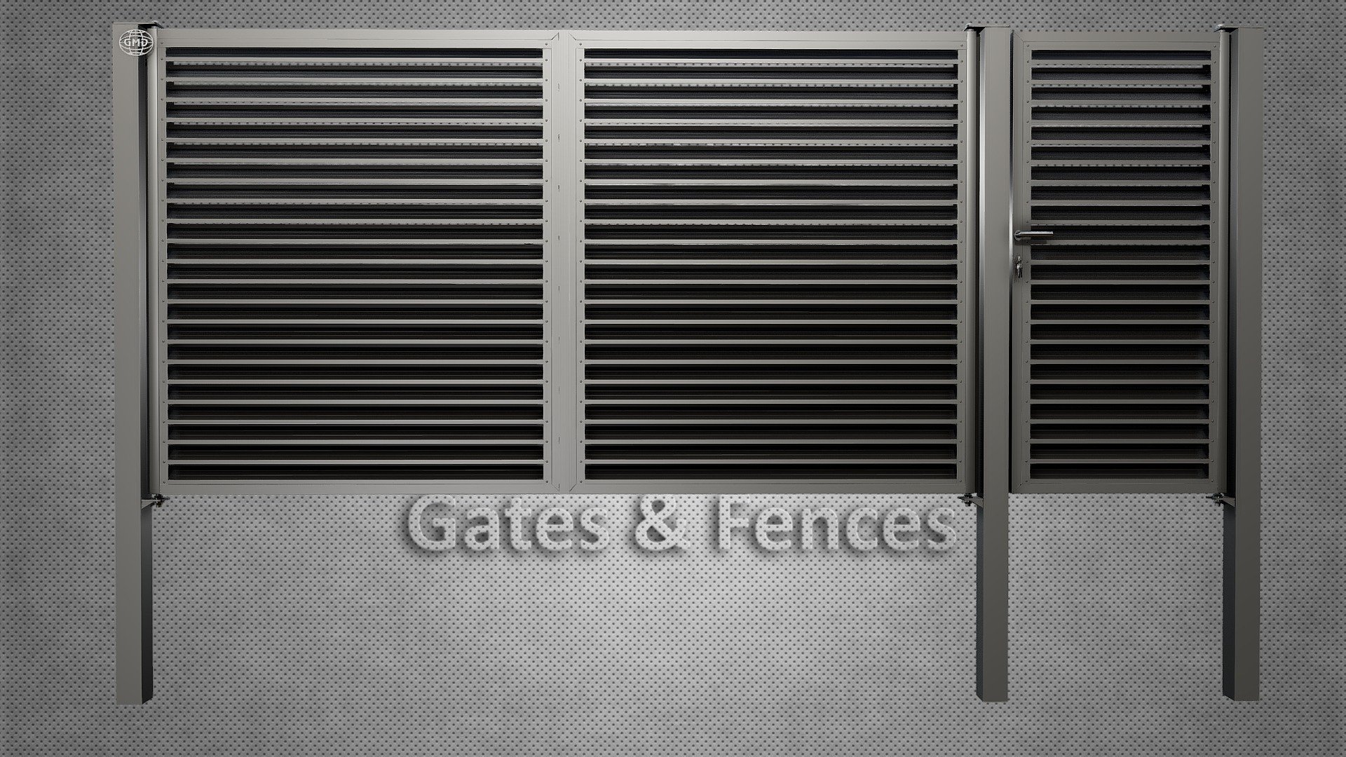 Poartă cu Portiță Jaluze/Louvered Driveway — Sketchfab embed 3D viewer