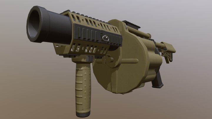 Grenade Launcher Game Resolution Textured 3D Model