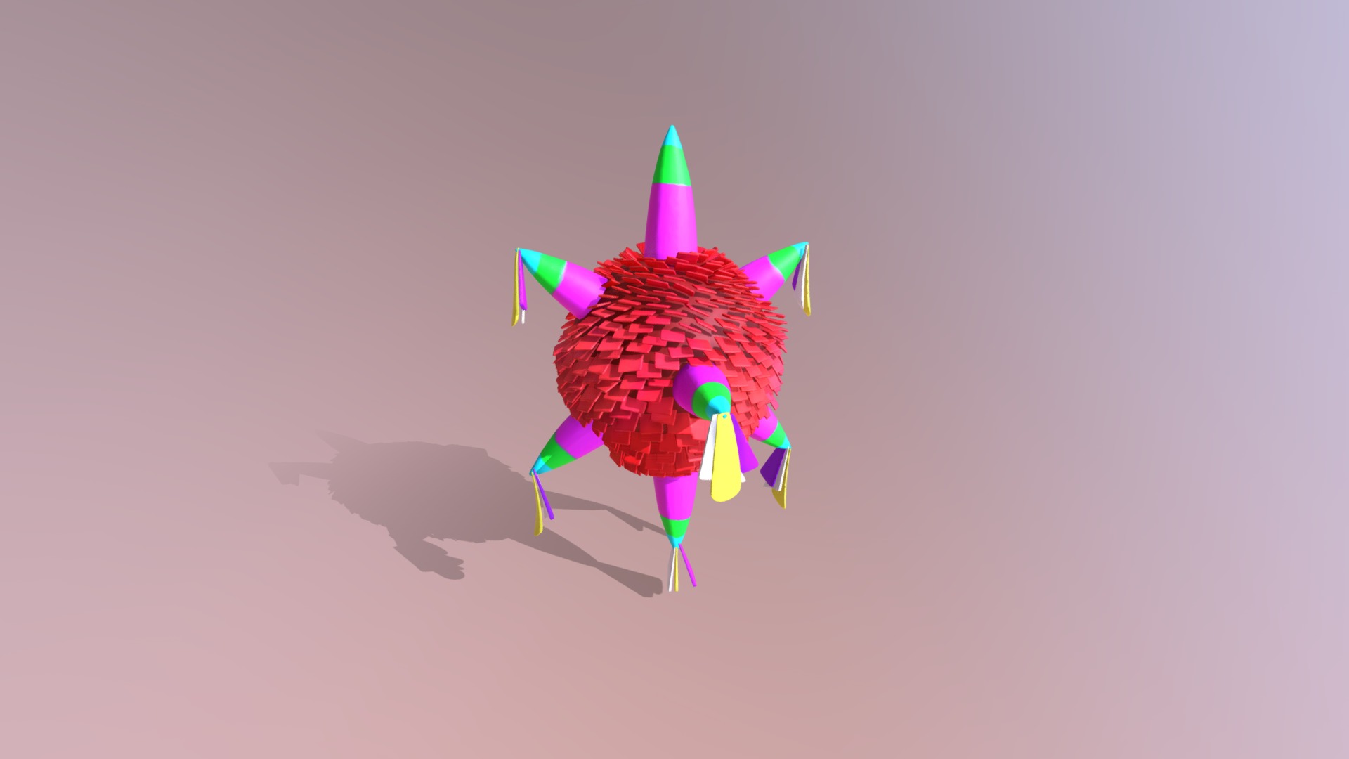 3D model Traditional Pinata - This is a 3D model of the Traditional Pinata. The 3D model is about a colorful pinata on a white background.