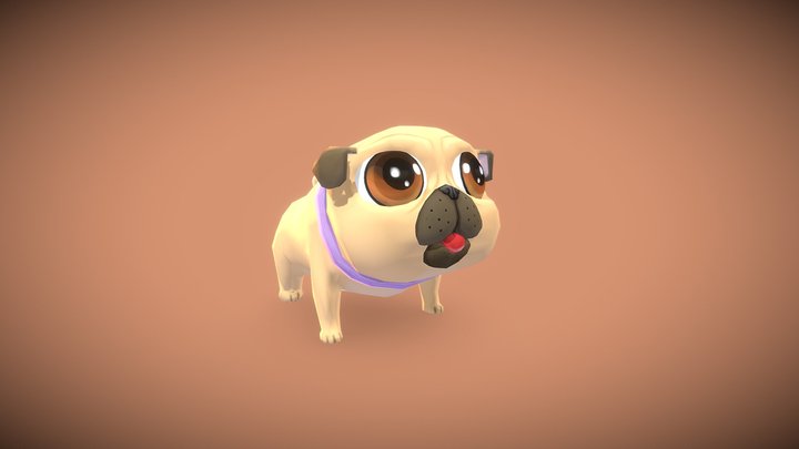 Puppy: Pug - Low Poly 3D Model