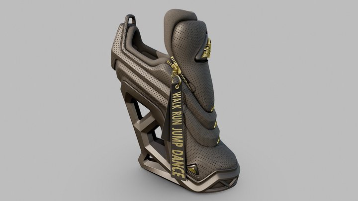 COMFY HEEL BLK & GLD 3D Model