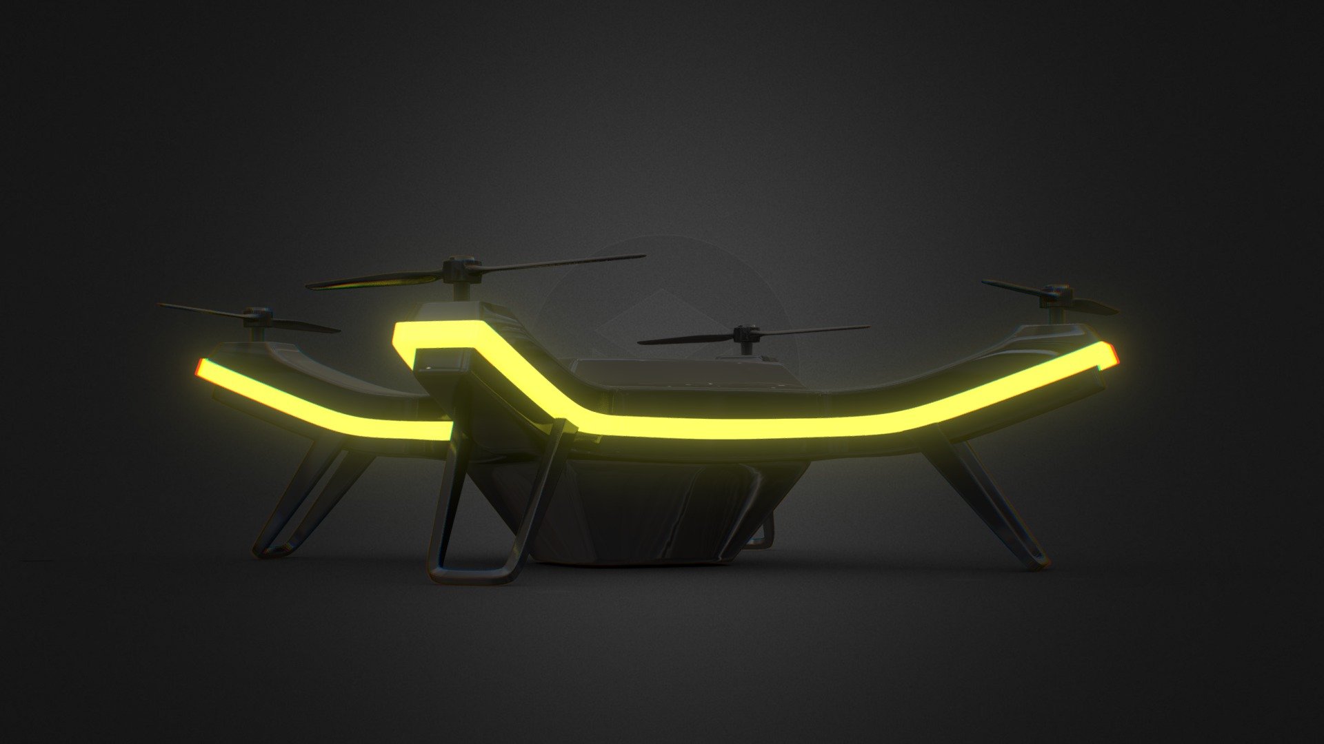 Sci-Fi Drone with glowing rim