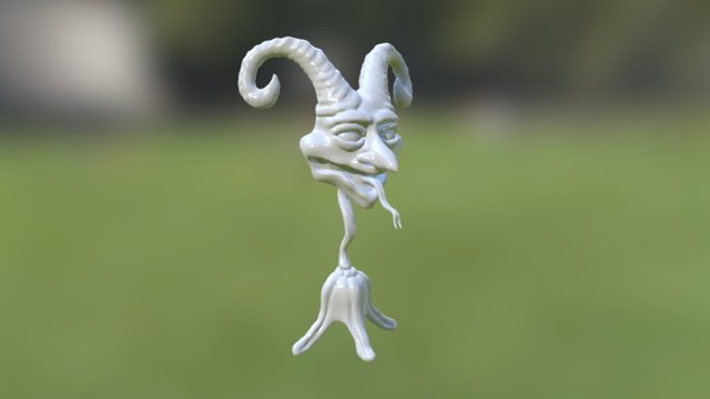 Devil Mask on Stand 3D Model