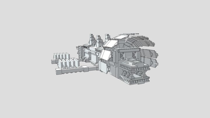 Blockbench Quetzalcoatl Segmented Dragon 3D Model