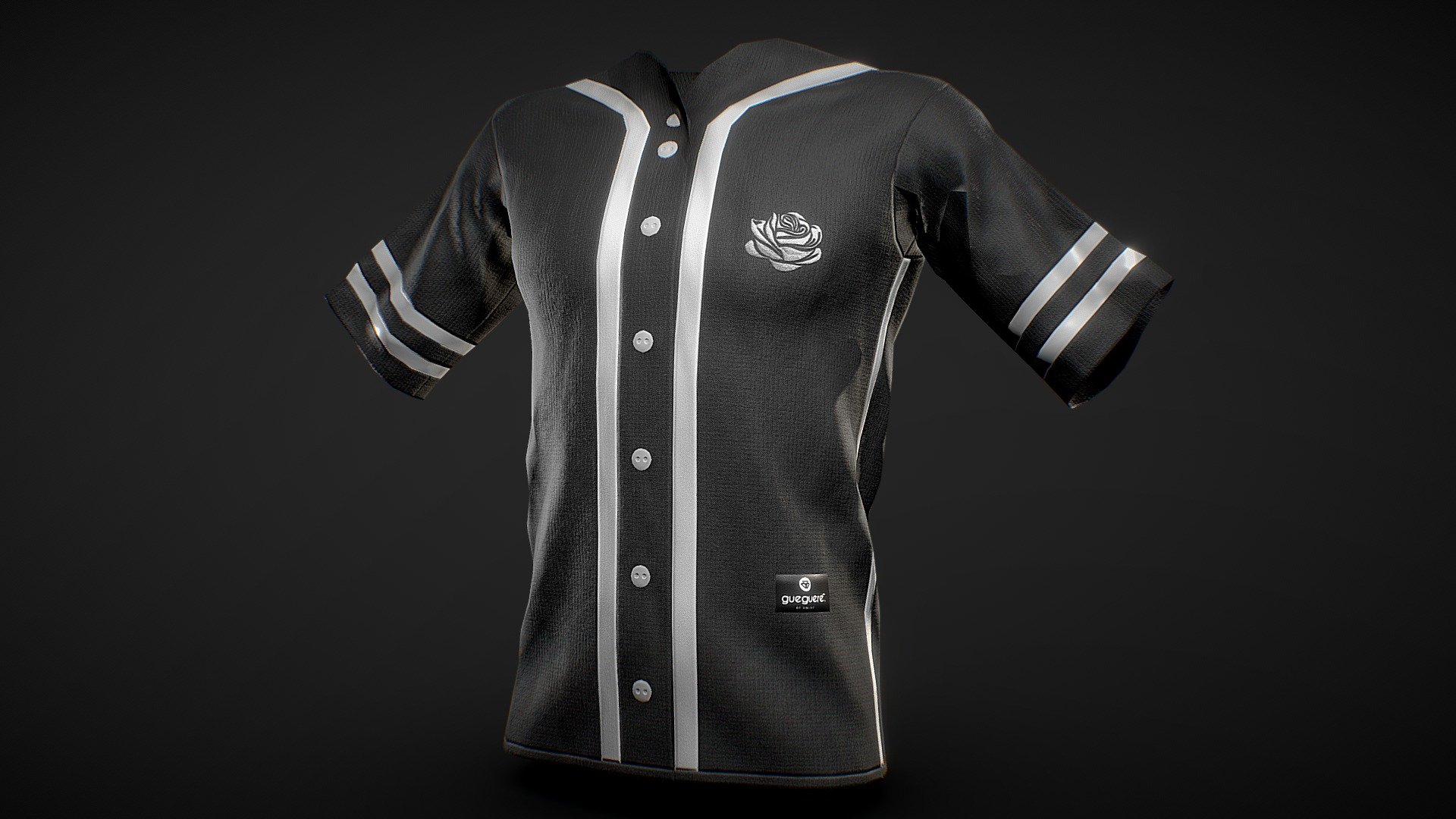 Baseball Halfsleeve Tshirt Male Buy Royalty Free 3D model by