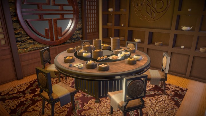Cantonese morning tea 3D Model