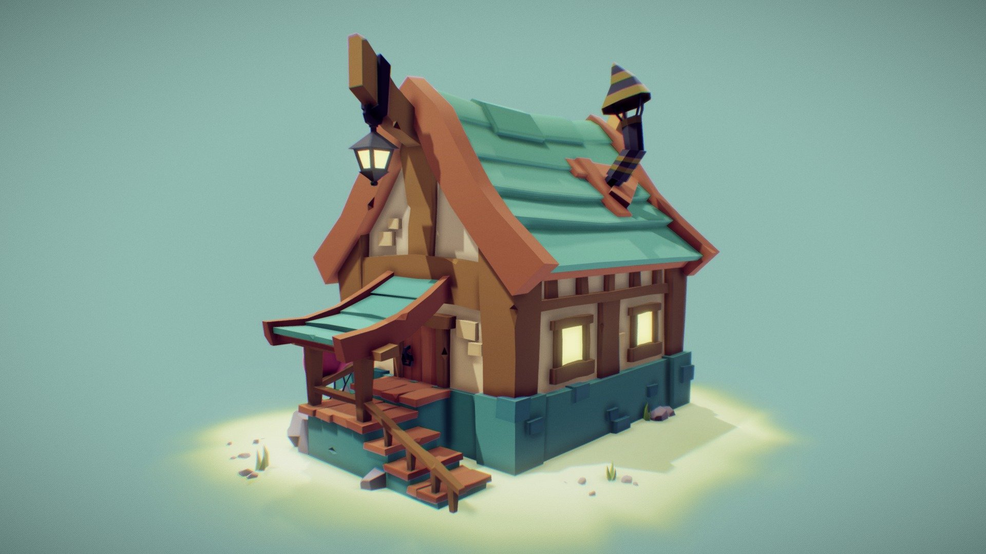 Medieval Stylized House - 3D model by Fabian Orrego (@fabian_orrego