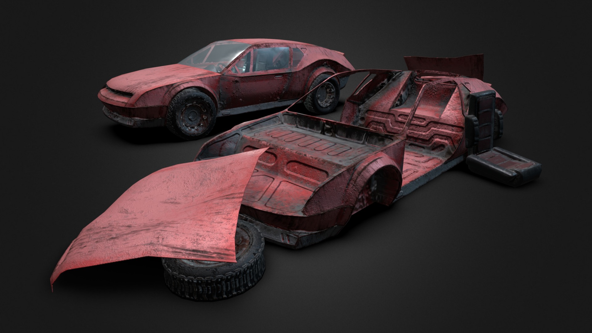 3D model Cyberjunk – supercar - This is a 3D model of the Cyberjunk - supercar. The 3D model is about a toy car and a toy car.