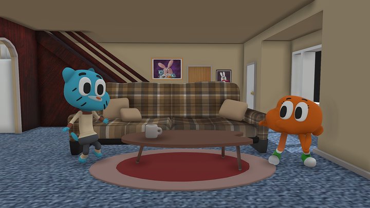 Gumball & Darwin (The Amazing World of Gumball) 3D Model