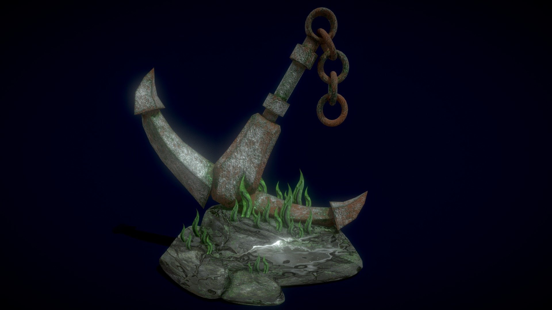 anchor on the sea floor
