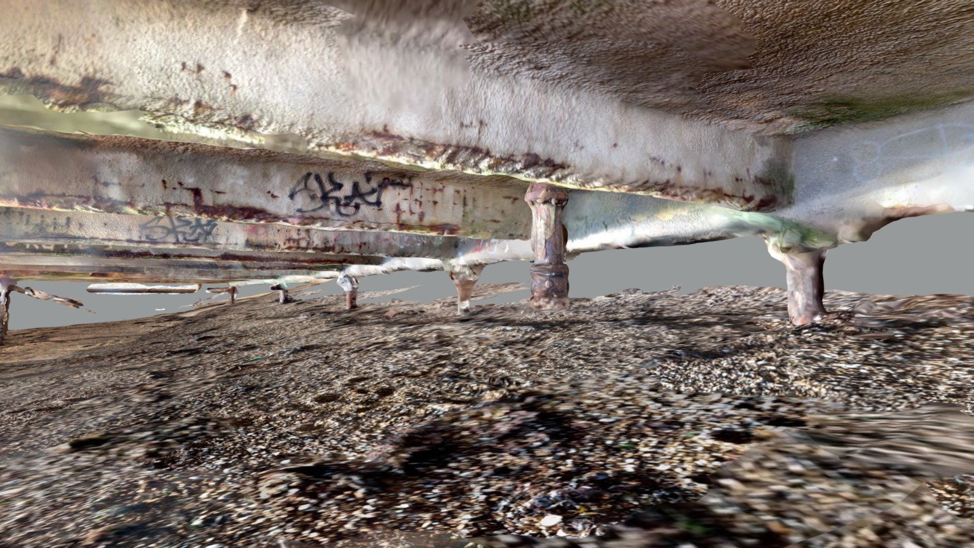 Worthing Lido - substructure landward west sect…