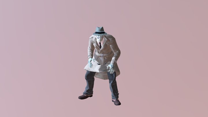 Zombie Detective 3D Model