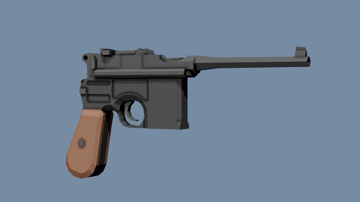Low-Poly Masuer C96 – Kostenloses 3D-Modell STL