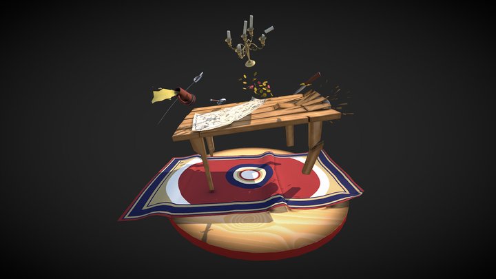 Pirate Cabin Diorama 3D Model