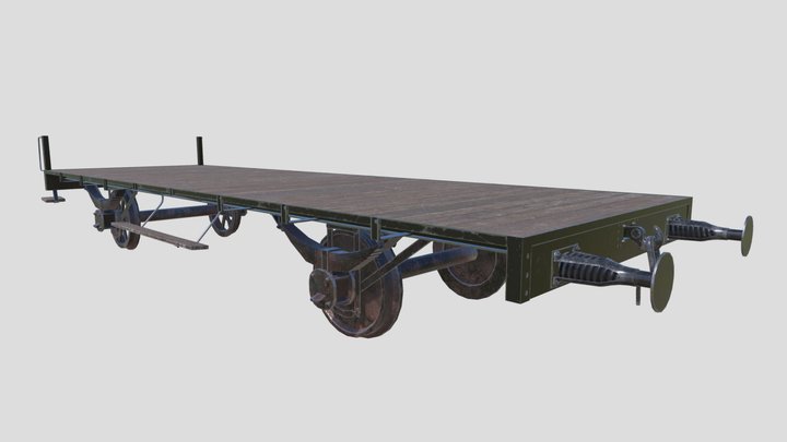 Open Freight Car 3D Model