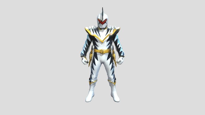POWER RANGER BLANCO DINO TRUENO FBX 3D Model