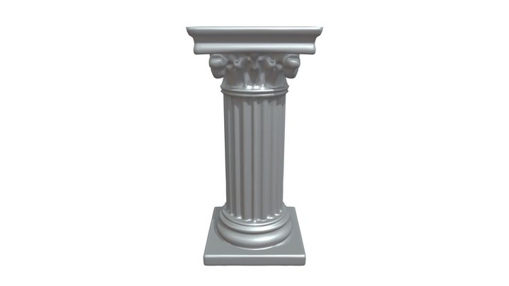 Ancient Greek column with ornate capital 3D Model