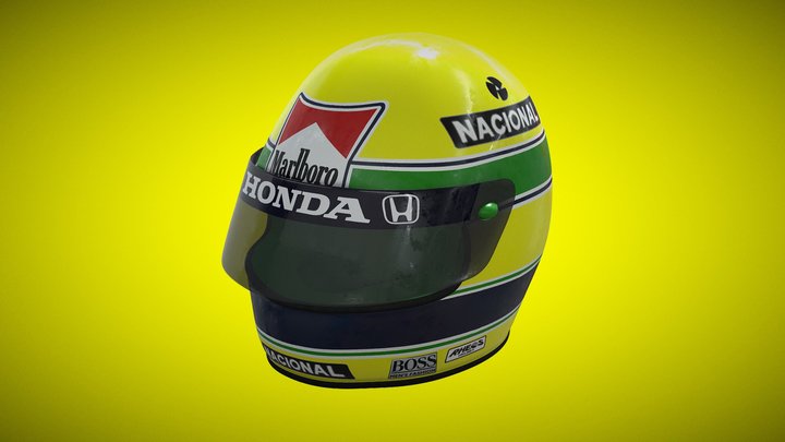 Ayrton Senna Helmet 1988 3D Model
