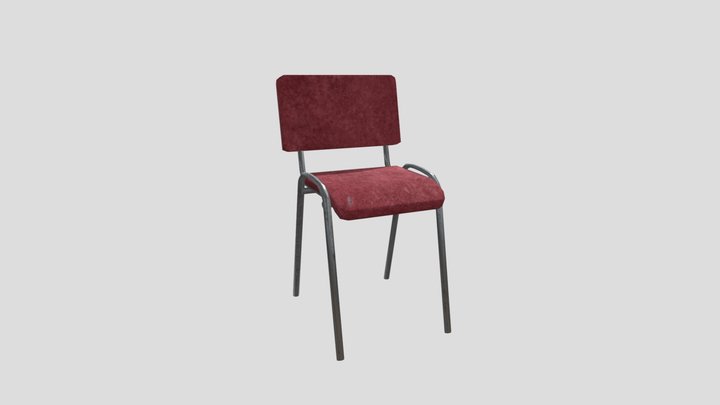 Old red chair 3D Model