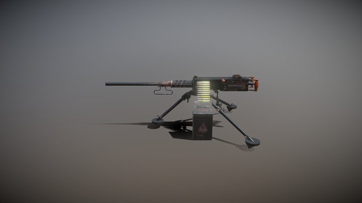 M2 Browning Machine Gun 3D Model