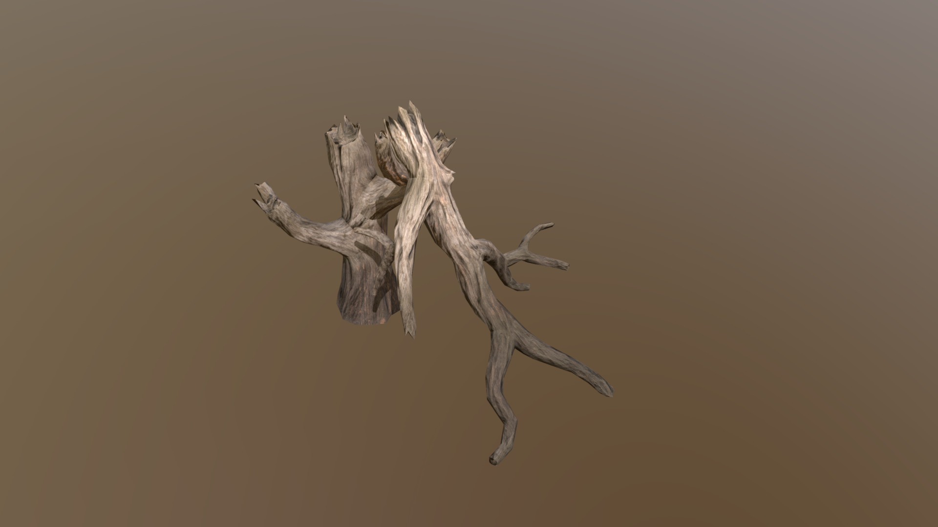 3D model Low Poly Dead Trees 03 - This is a 3D model of the Low Poly Dead Trees 03. The 3D model is about a tree branch with a skeleton.