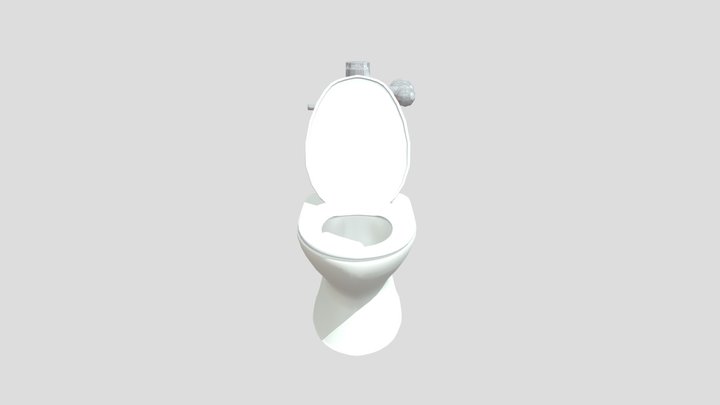 洋式トイレと普通便座 Toilet with Toiletseat 3D Model