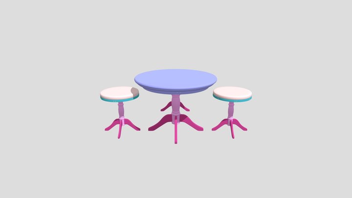 стол и стуля 3D Model