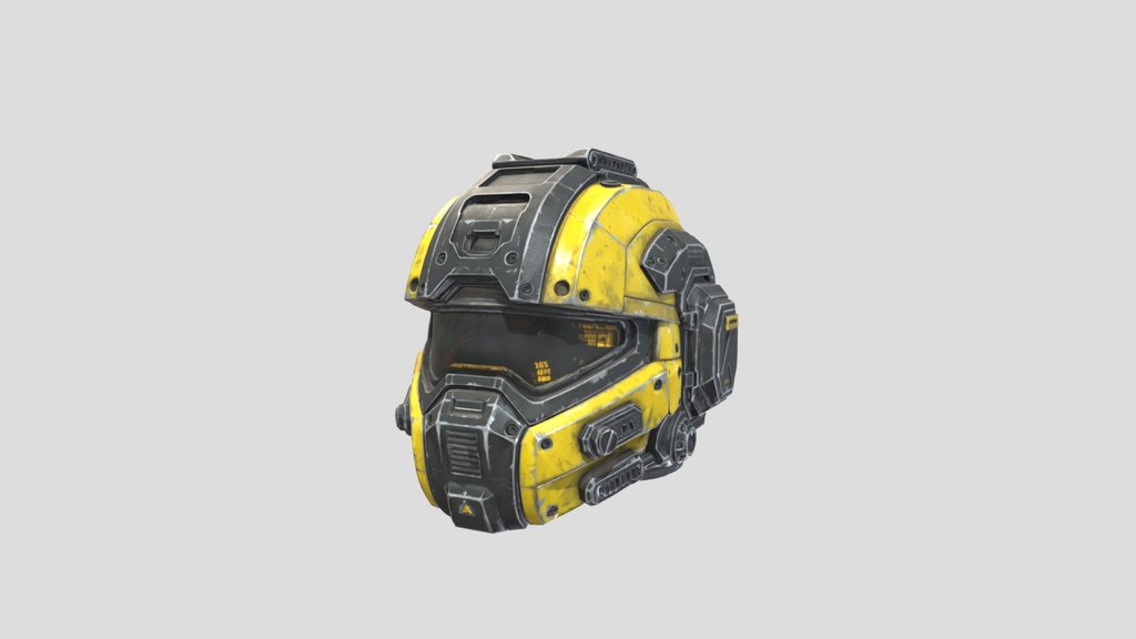 Futuristic Cyberpunk Combat Helmet
