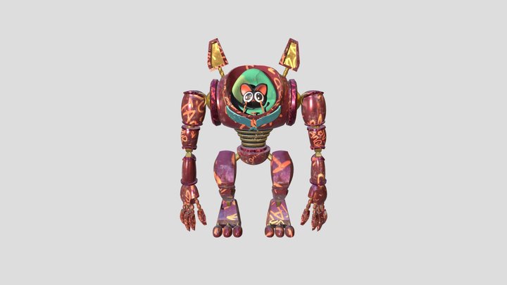 Mecha_and_Kitty 3D Model