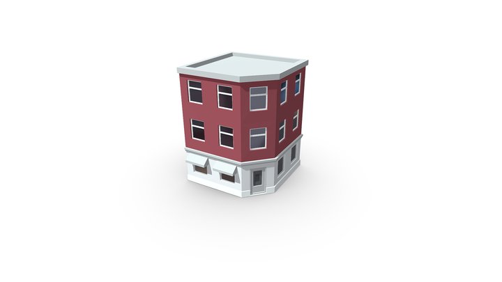 Courner Apartment (Low Poly) 3D Model