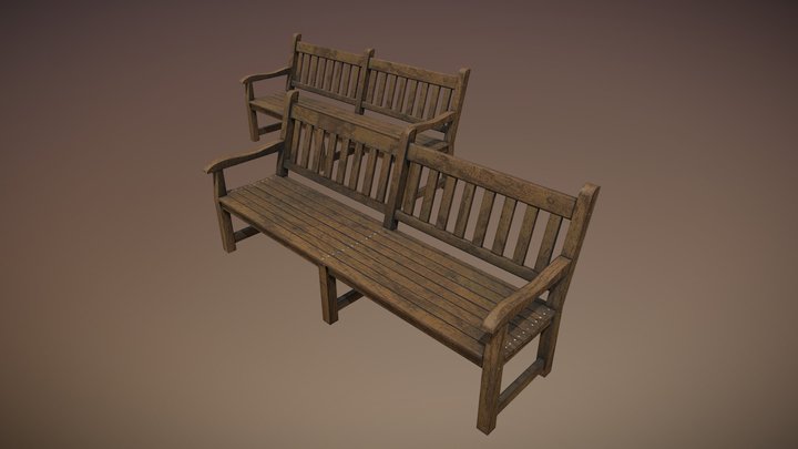 Wooden bench_HPvsLP – Free 3D Model STL