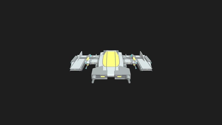 Modular Low Poly Spaceship 3D Model