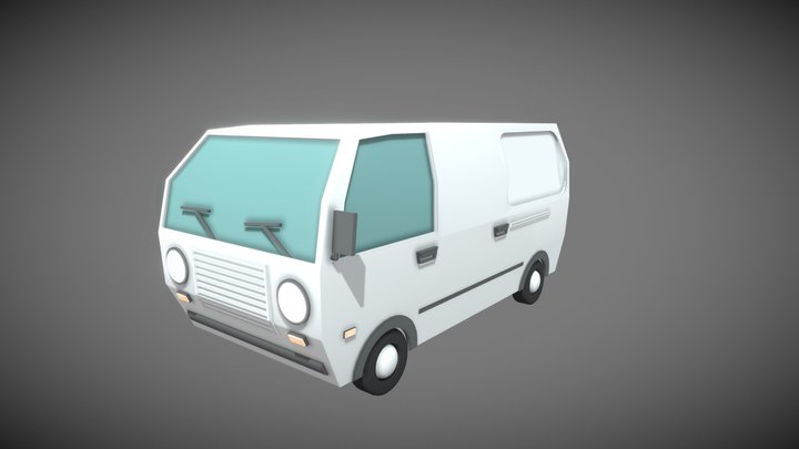 Low Poly Minivan 3D Model