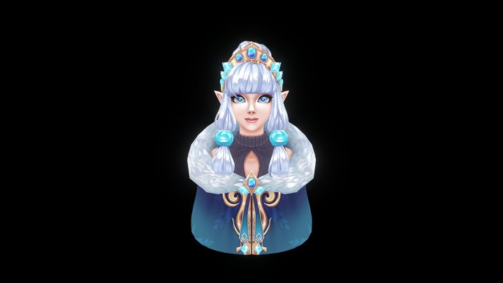 Ice Mage - Stylized Bust 3D Model