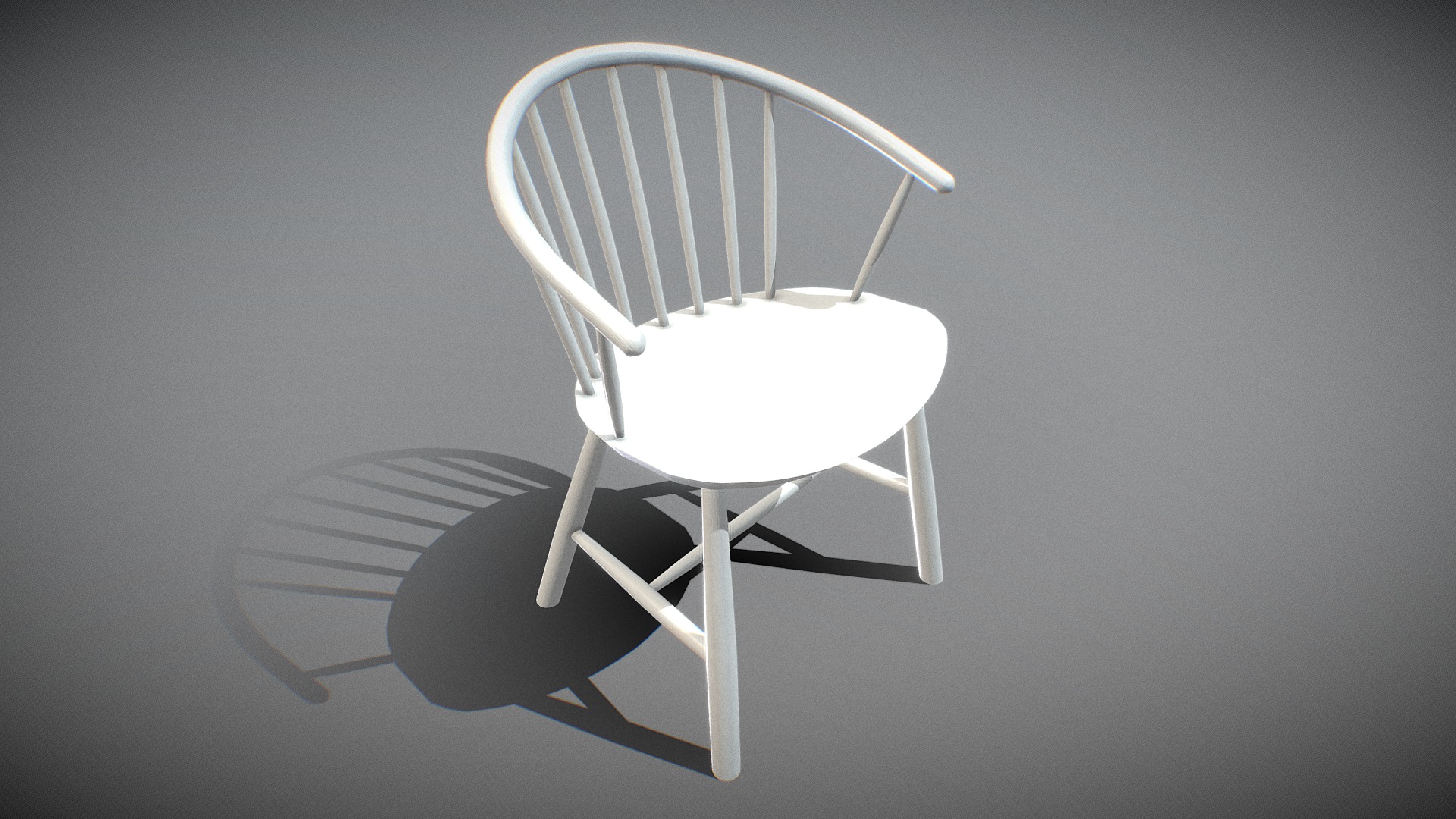 3D model Johansson J64 Chair-WhiteAsh wood - This is a 3D model of the Johansson J64 Chair-WhiteAsh wood. The 3D model is about a white chair on a white background.