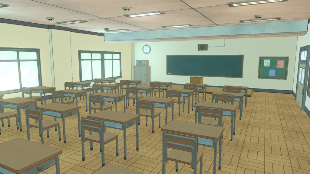 anime-classroom - 3D model by kjll3rvn [4477e6d] - Sketchfab