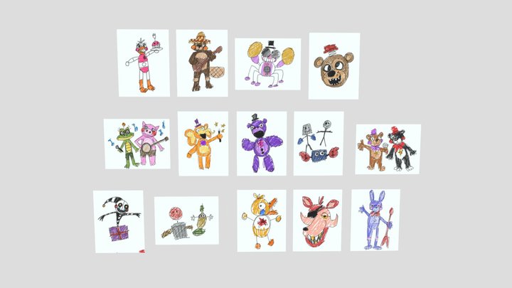 FNAF Decorations: FFPS Children's Drawings – Gratis 3D-model STL