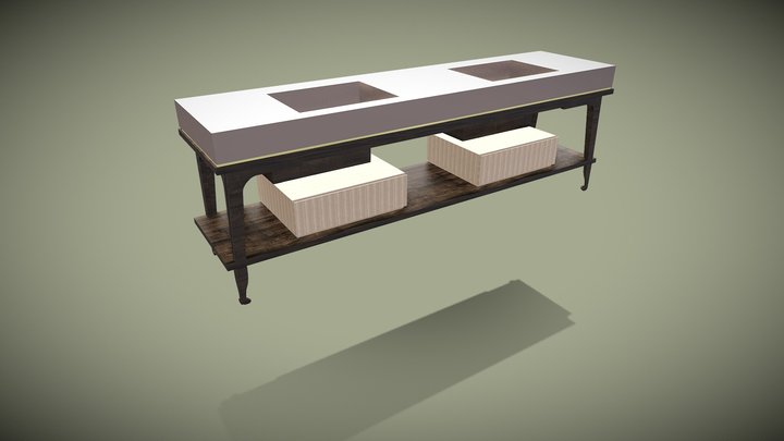 Cabinet in Bathroom 3D Model