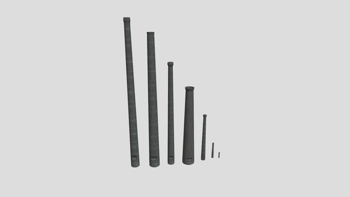 Factory Chimeys 3D Model