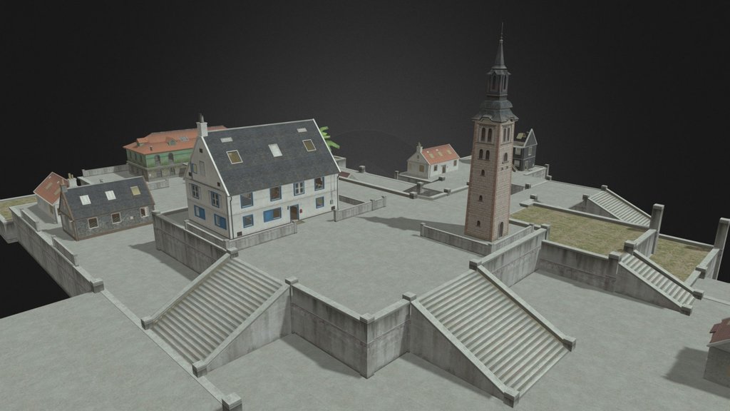 FREE FIRE CLOCKTOWER 3D MODEL BY RS RATUL
