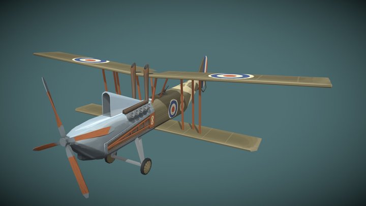 Stylized WW1 RE.8 "Harry Tate" airplane 3D Model