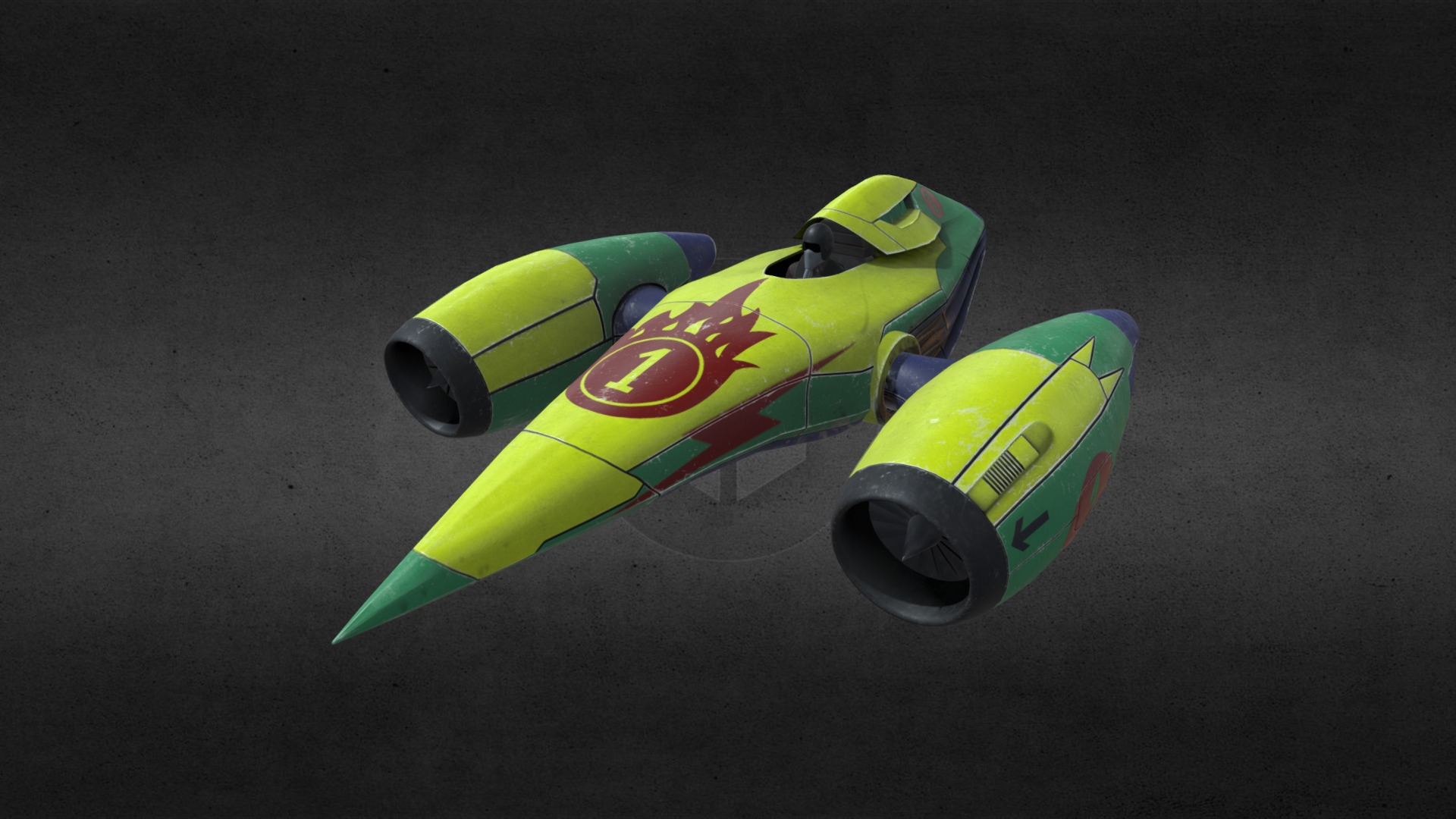3D model Sci-fi racing car - This is a 3D model of the Sci-fi racing car. The 3D model is about a couple of toy cars.