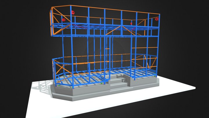 Security Cabin - Steel Structure 3D Model